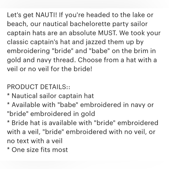 NAUTI BRIDE CAPTAIN HAT - Picture 3 of 5